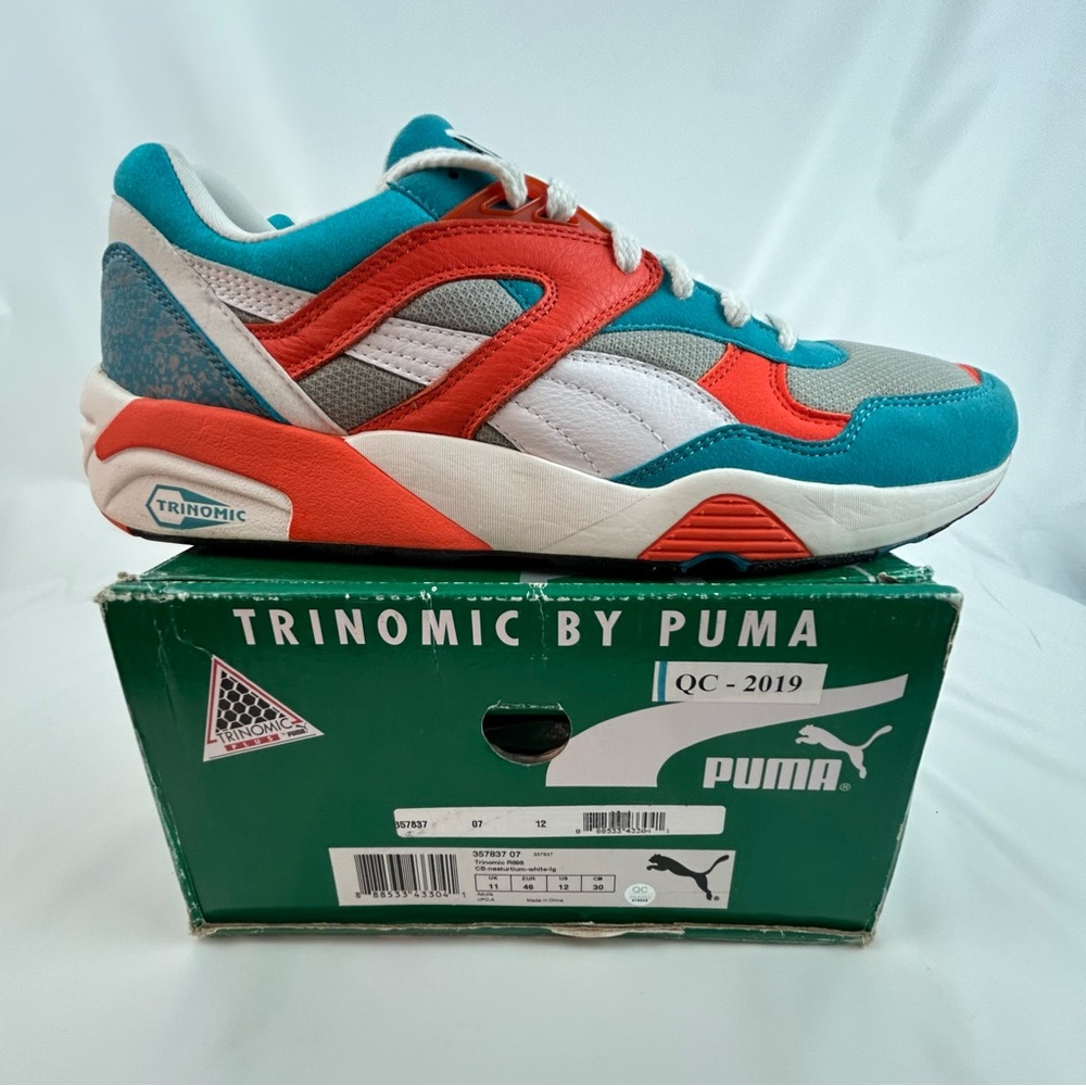 Puma Trinomic by Puma CB-Nasturtium-White-LG Grey-Orange trainers size 12